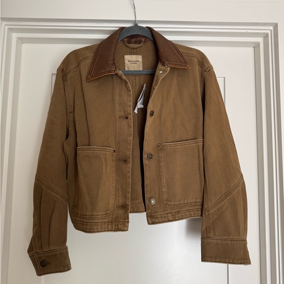 abercrombie brown twill barn coat - Picture 4 of 7